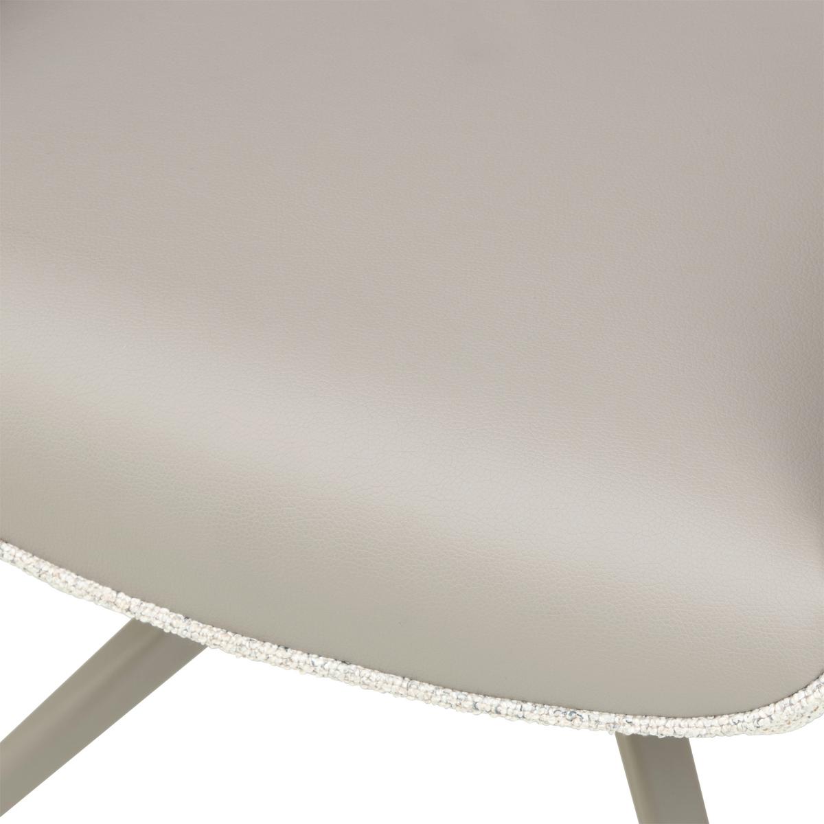 Armlehnstuhl Darcy Lederlook Grau 360° Drehbar - Champagner/Grau, KONVENTIONELL, Textil/Metall (61/82,5/61cm) - Livetastic