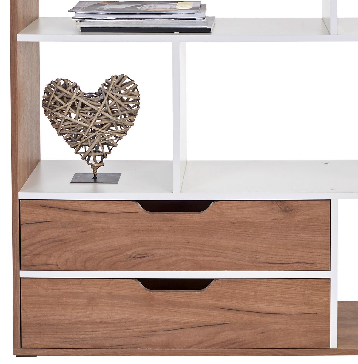 DĚLICÍ STĚNA ROBERTO - tmavě hnědá/barvy dubu, Moderní, kompozitní dřevo (110/185/32cm)