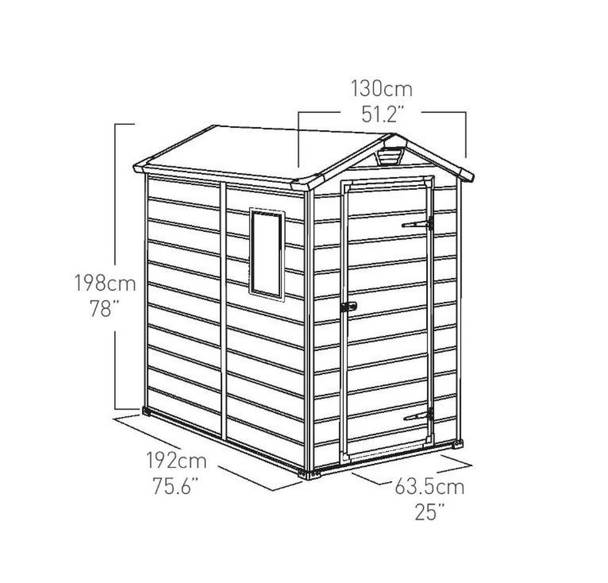Záhradný domček z plastu biela/sivá s oknom - sivá/biela, Trend, plast (130/198/192cm)