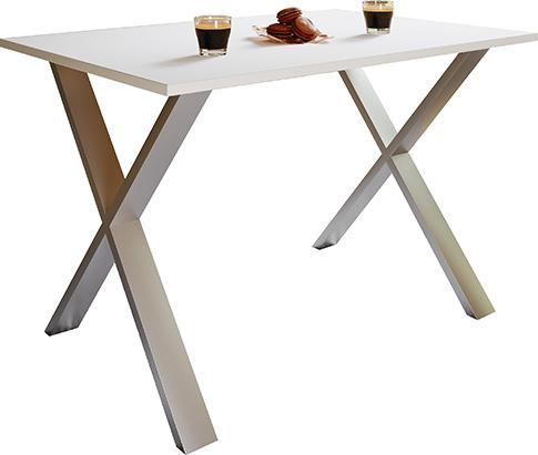 Jedálenský stôl XONA, biely, 110/80/76 CM - biela/strieborná, Basics, kompozitné drevo (110/80/76cm) - MID.YOU