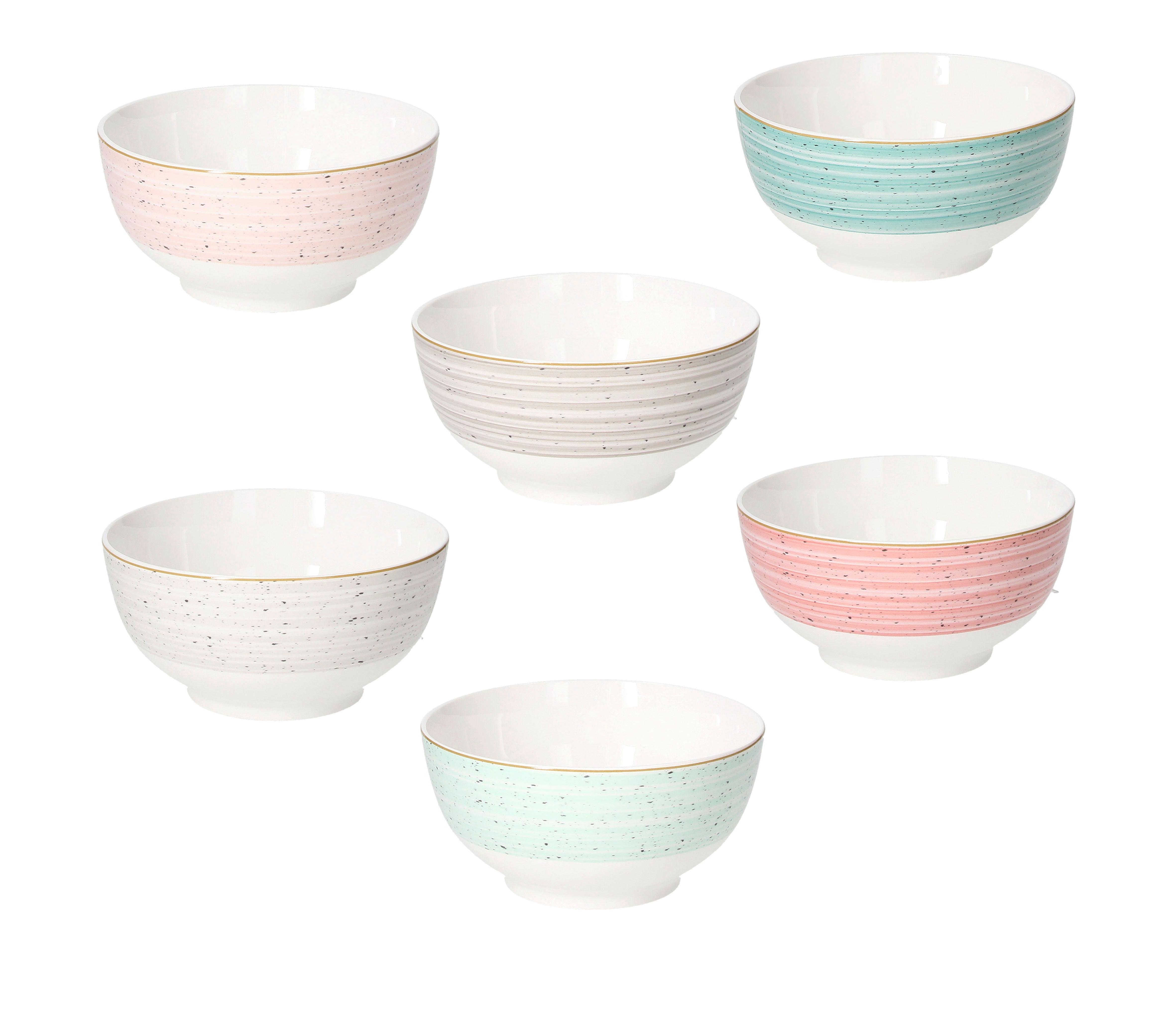 Müslischalenset Iris Bamboo 6-Tlg. Keramik Multicolor - Greige/Beige, Basics, Keramik (14cm) - Tognana