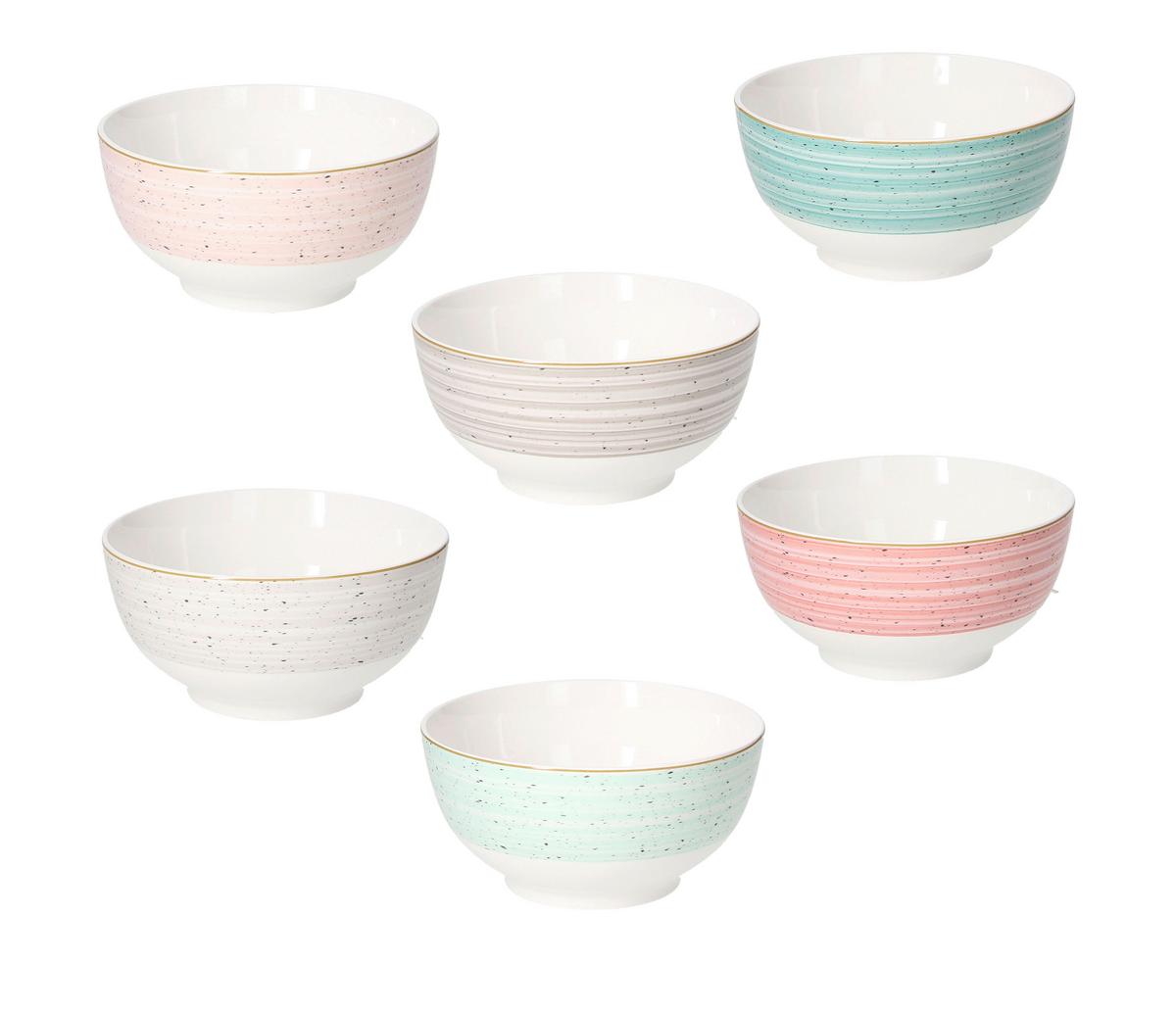 Müslischalenset Iris Bamboo 6-Tlg. Keramik Multicolor - Greige/Beige, Basics, Keramik (14cm) - Tognana