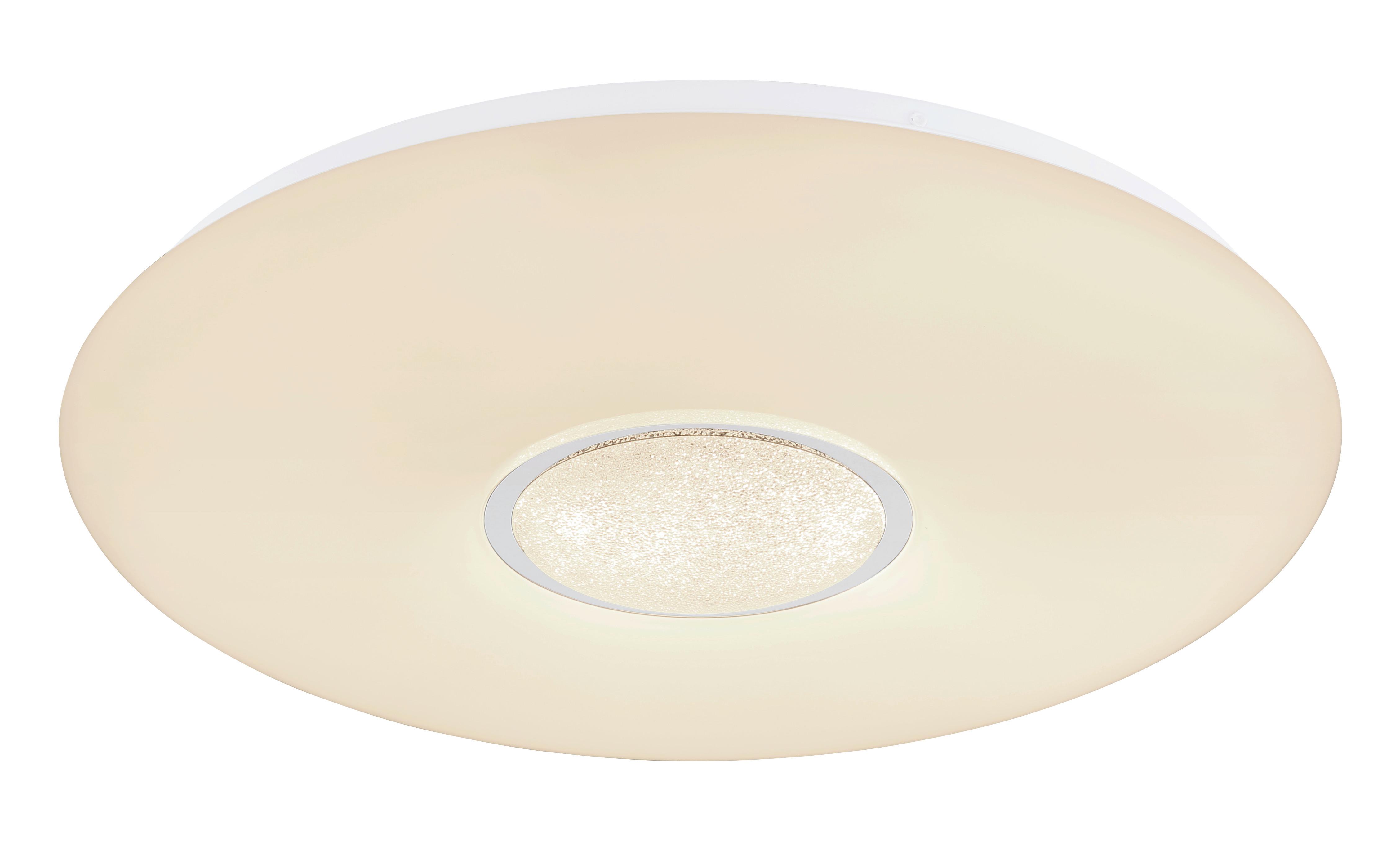 LED-Deckenleuchte Ø 48,5 cm, Timerfunktion und Farbwechsler - Klar/Opal, Design, Glas/Kunststoff (48.5/48.5/7.2cm) - Globo