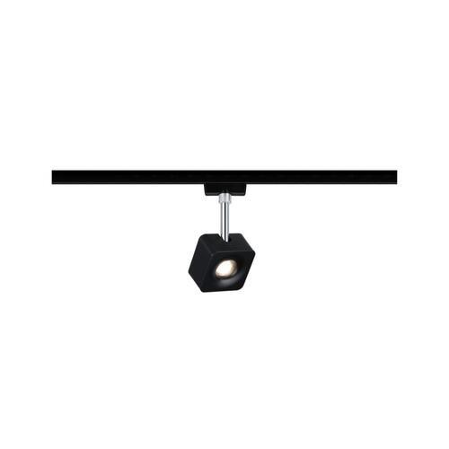 LED-Deckenleuchte Urail Spot Cube L: 7,7 cm, dimmbar - Chromfarben/Schwarz, Design, Kunststoff/Metall (7,7/16,5/4,7cm) - Paulmann