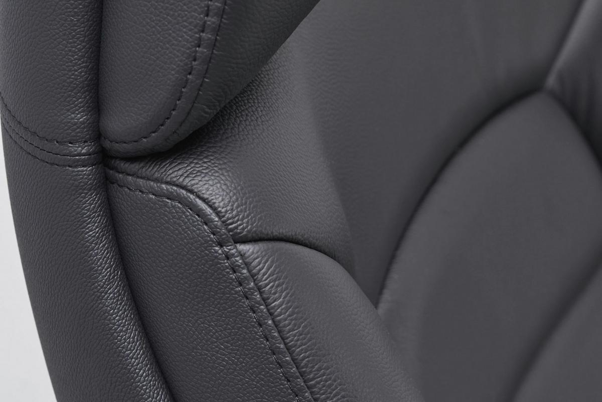 Chefsessel Amstyle Mit Armstützen Schwarz Bis 120 Kg - Alufarben/Schwarz, MODERN, Leder/Kunststoff (67/140/67cm) - MID.YOU