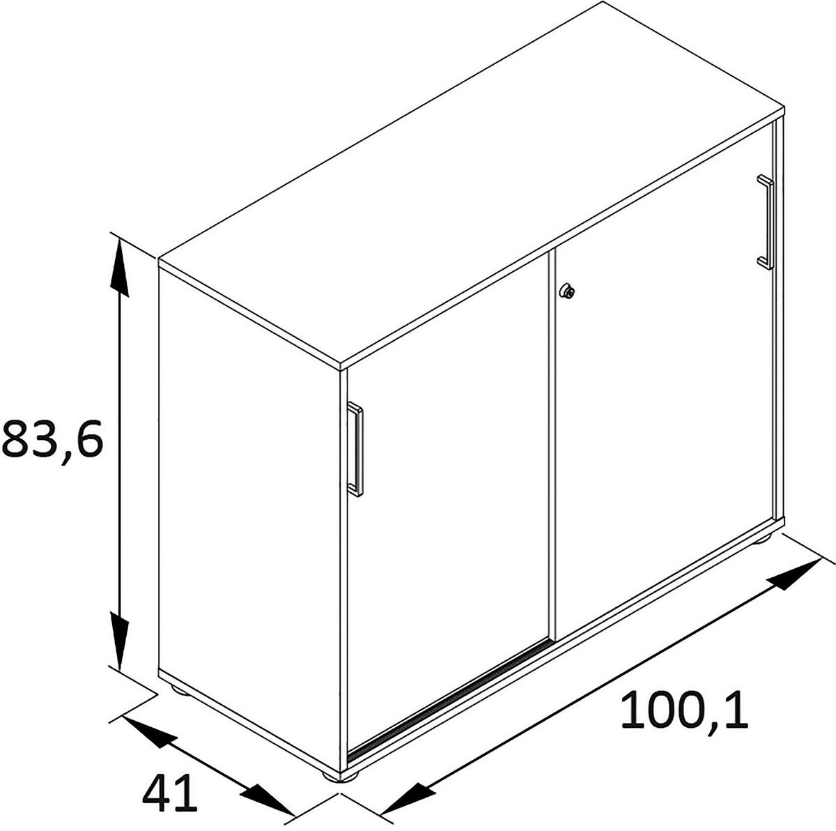Aktenschrank Hank - Schwarz/Eiche Artisan, MODERN, Holzwerkstoff (100,1/83,6/41cm) - MID.YOU