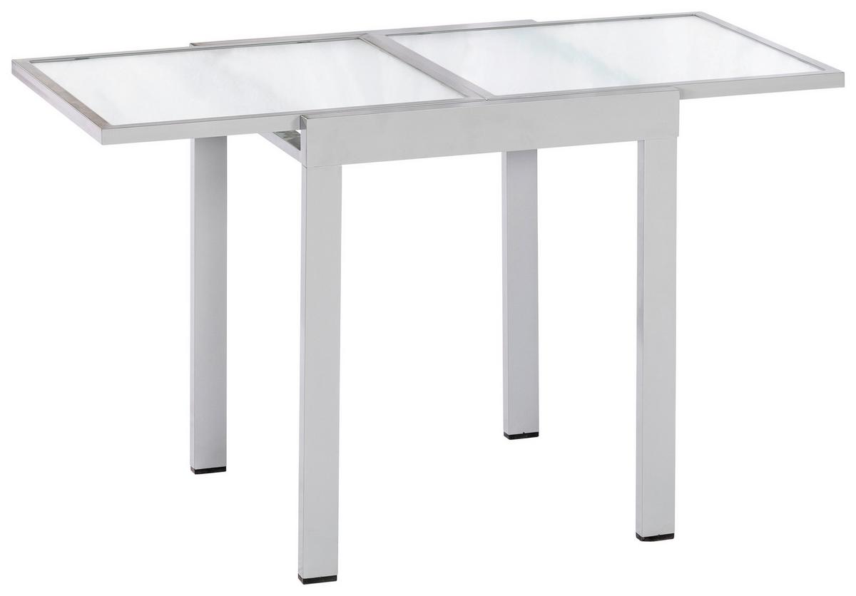 Balkonset Savona - Silberfarben/Naturfarben, MODERN, Kunststoff/Metall - Gardenson