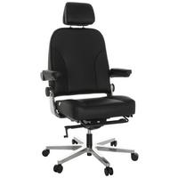 Chefsessel 24 Hours F - Silberfarben/Schwarz, Basics, Leder/Metall (70/123-133/63cm) - MID.YOU