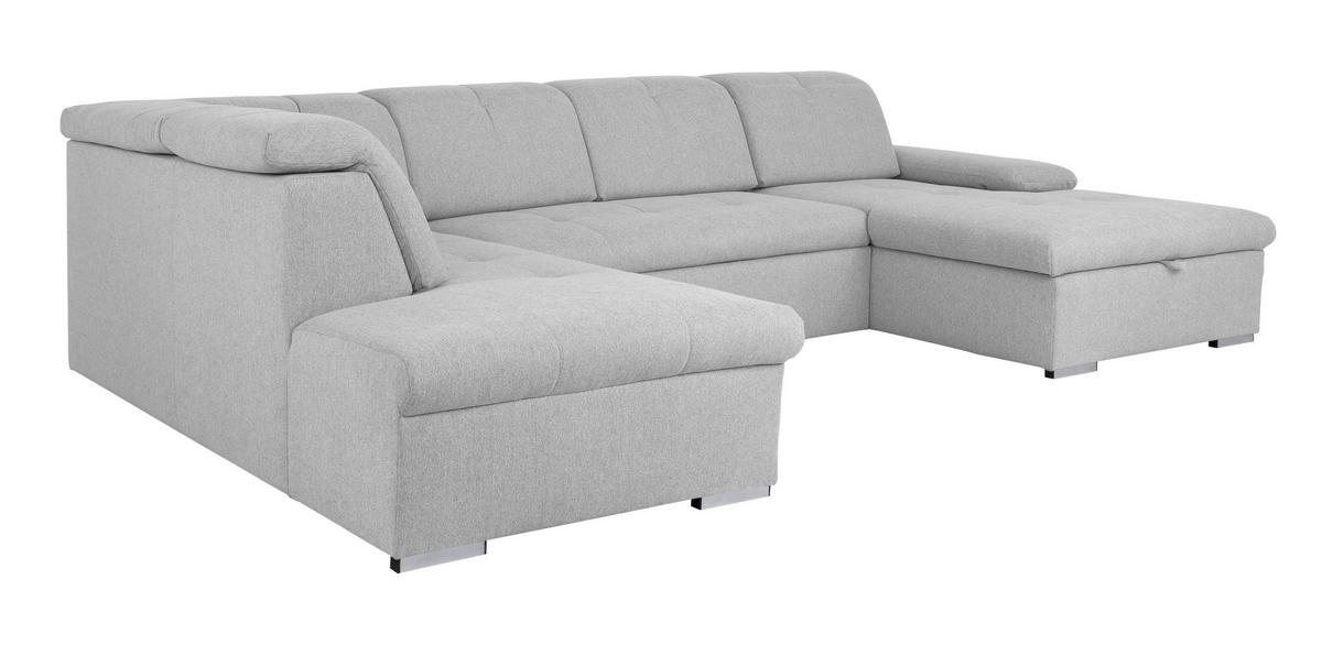 Wohnlandschaft Ramzes Hellgrau U: 215x328x173 cm - Hellgrau/Grau, Design, Textil (215/328/173cm) - MID.YOU