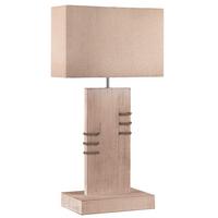 Tischleuchte 5037/Lg - Beige, Natur, Holz/Textil (20/30/71cm)