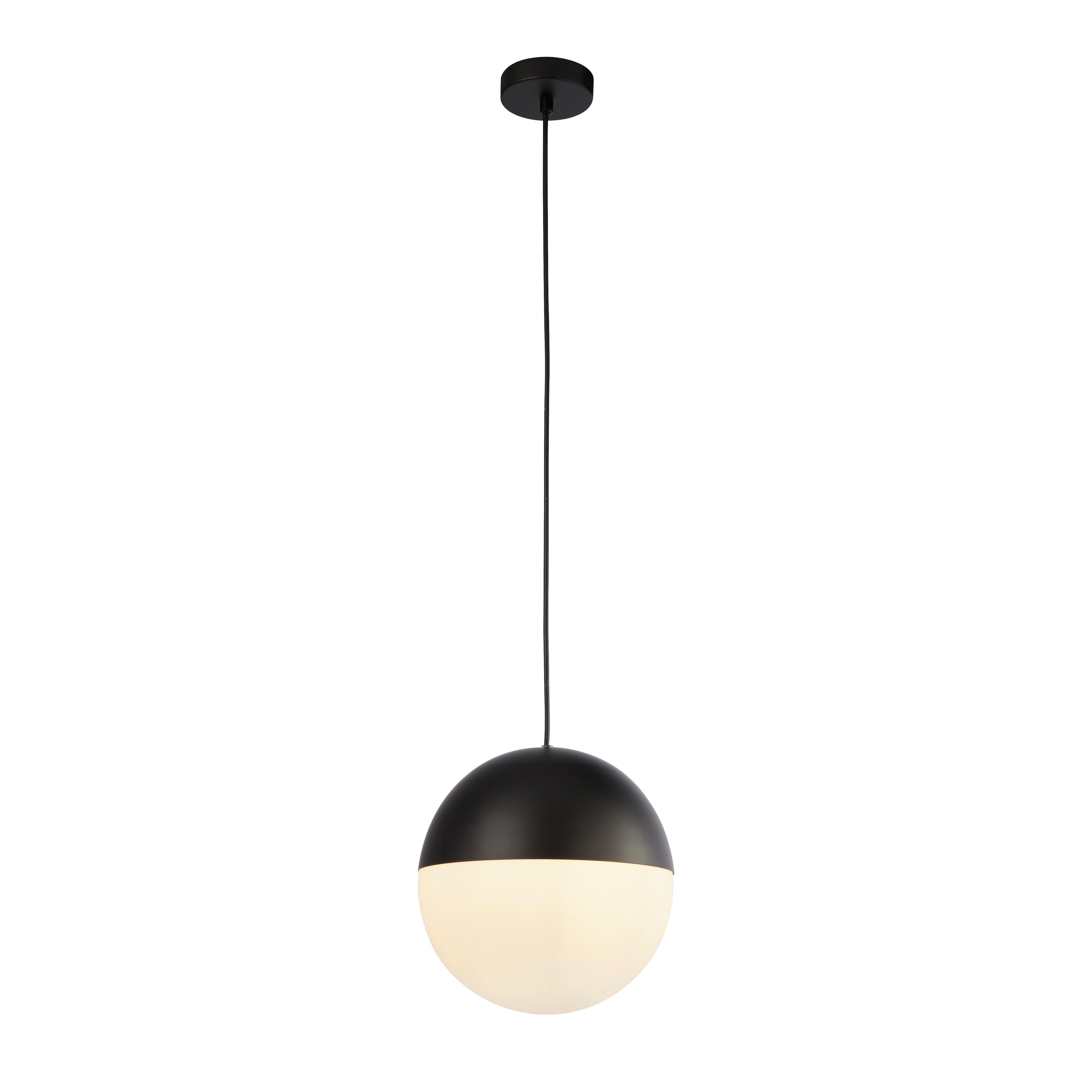 Hängeleuchte Endor H: 150 cm 1-Flammig, höhenverstellbar - Schwarz, Design, Glas/Metall (25/150cm)