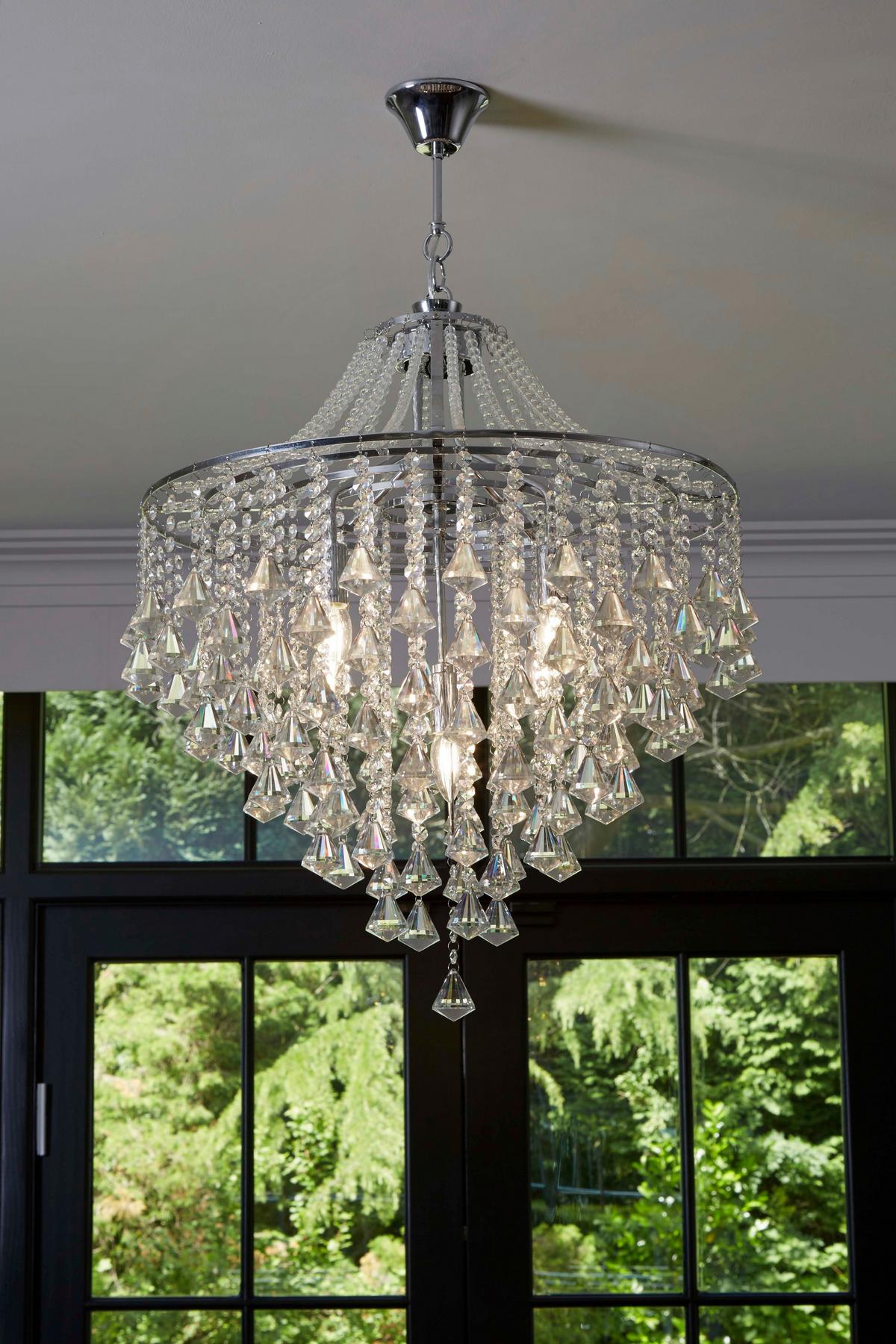 Függőlámpa Dorchester 3495-5cc - krómszínű, Konventionell, üveg/fém (64/120cm)