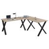 Eckschreibtisch Lona 190x130cm Schwarz/Eiche - Schwarz/Sonoma Eiche, MODERN, Holzwerkstoff/Metall (190/50/76cm) - MID.YOU