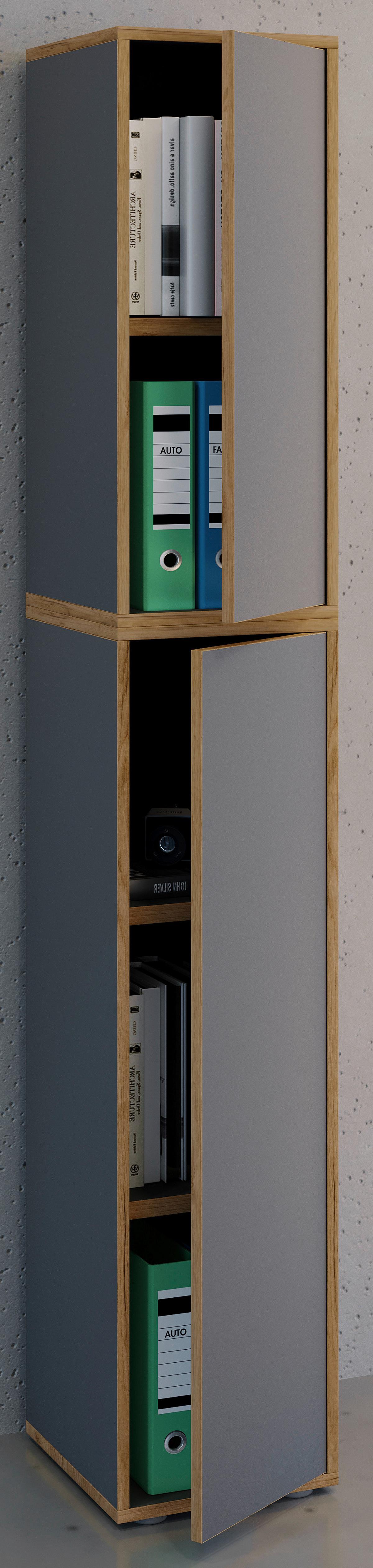 Aktenschrank Salia Anthrazit, Honigeiche B: 30 Cm - Honigeiche/Anthrazit, Design, Holzwerkstoff (30/183/33cm) - MID.YOU