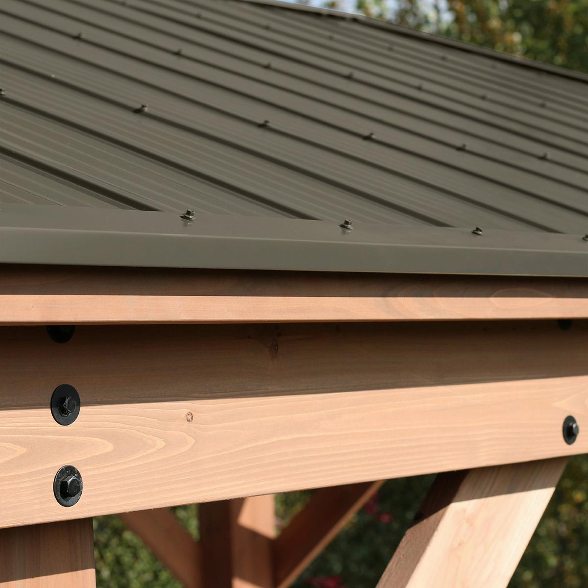 Pavillon Devon 490x315x371cm Wetterfest - Bronzefarben/Mokka, Basics, Holz/Metall (490/315/371cm)