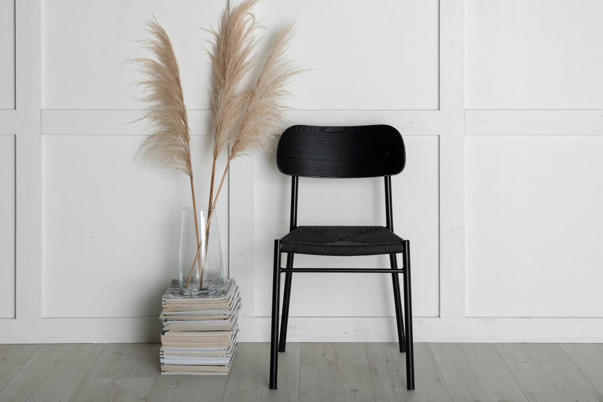 STUHL Polly Schwarz B: 45 cm - Schwarz, MODERN, Holz/Textil (45/80/50cm) - Livetastic