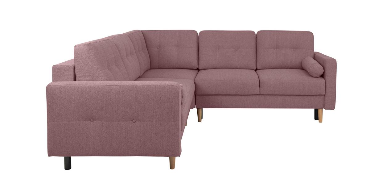 Ecksofa Noret, Beere S: 242x242 Cm - Beere/Buchefarben, Design, Textil (242/242cm) - MID.YOU