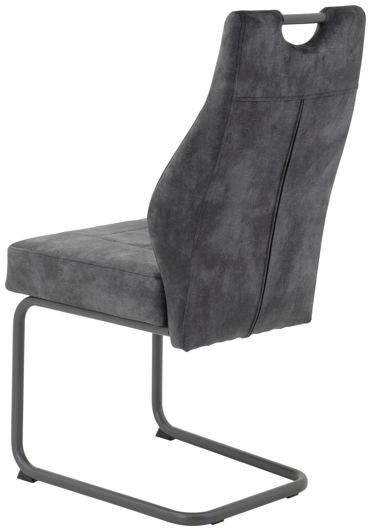 Schwingstuhl-Set Linda S Anthrazit - Anthrazit/Grau, MODERN, Textil/Metall (47/99/61cm) - MID.YOU