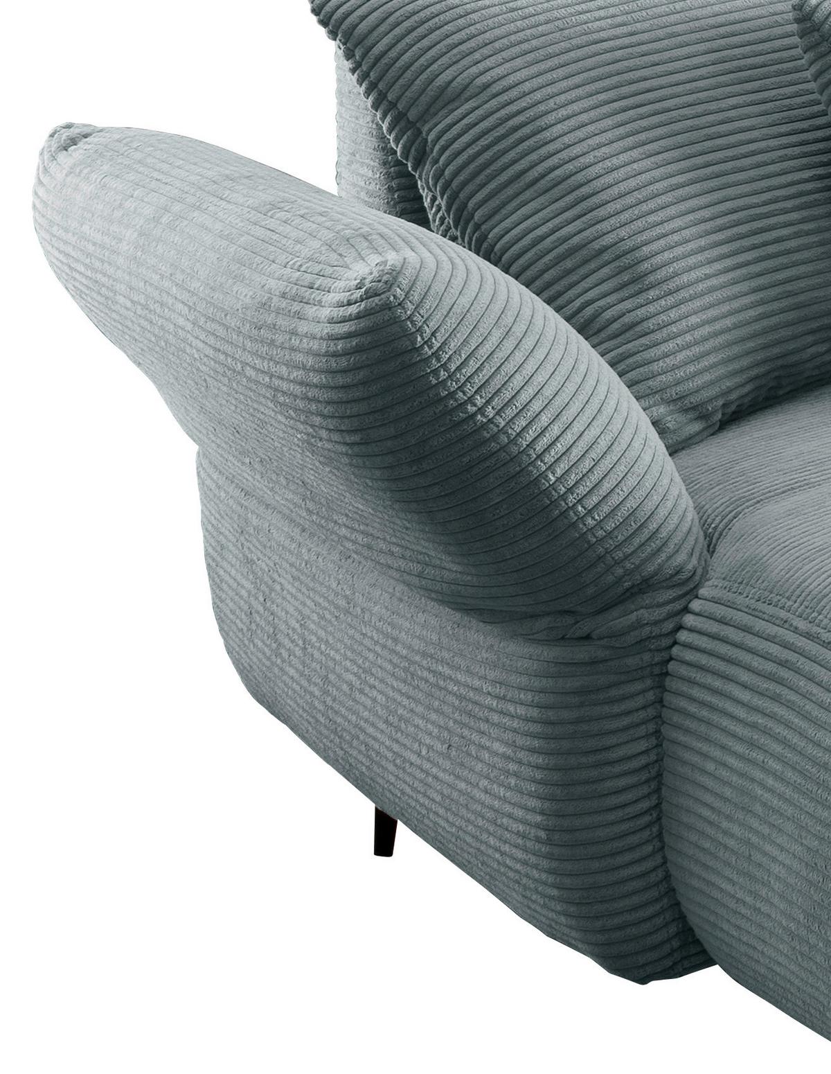 Ecksofa Vanilla Hellblau S: 178x264-302 Cm - Schwarz/Hellblau, Design, Textil (178/264-302cm) - Livetastic