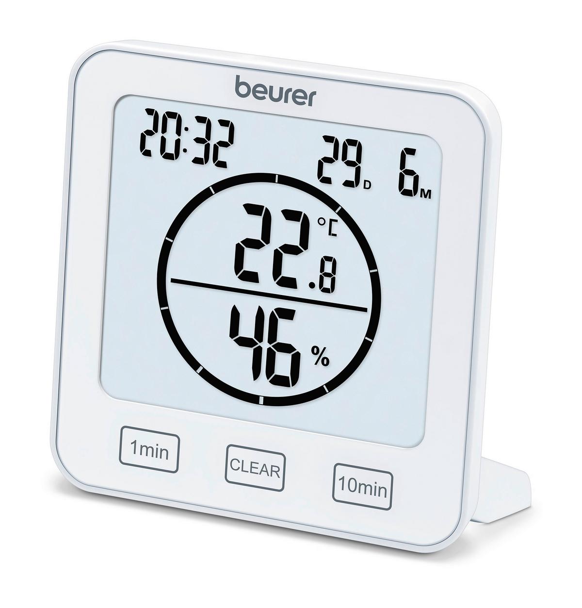 Funkwetterstation Hm 22 Weiß Digital - Weiß, Basics, Kunststoff (10,6/10,9/2,9cm) - Beurer