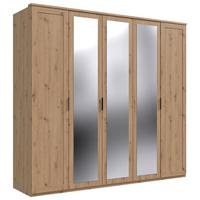 Drehtürenschrank Nadja Eiche Dekor B: 225 cm - Eiche Artisan, KONVENTIONELL, Glas/Holzwerkstoff (225/210/58cm) - MID.YOU