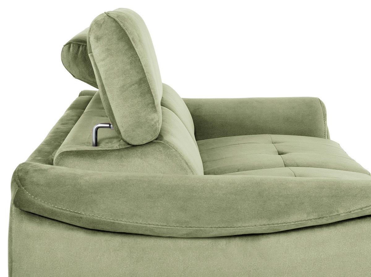 Schlafsofa Pafos Hellgrün B: 203 cm - Chromfarben/Hellgrün, Design, Textil (203/77-98/103cm) - MID.YOU