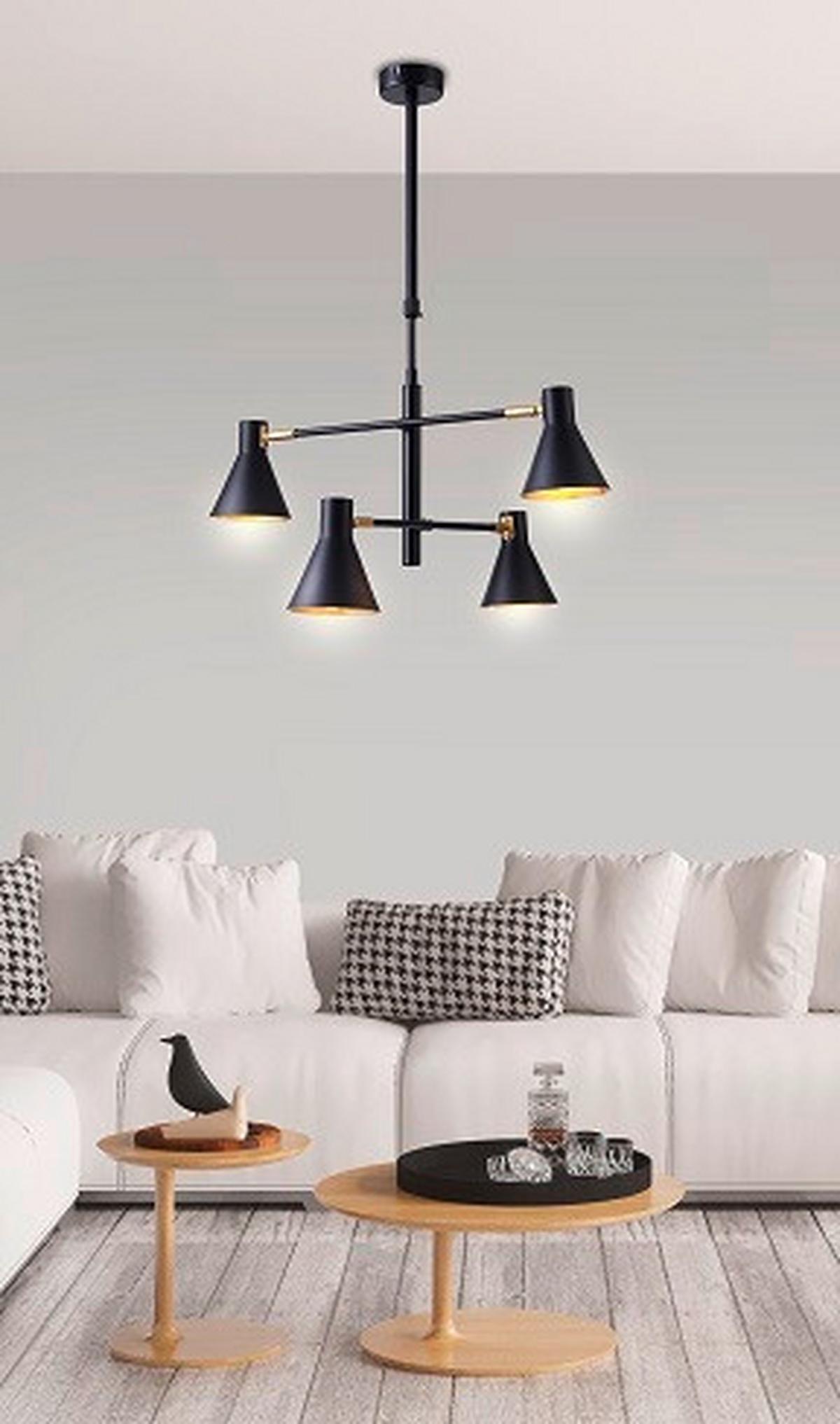 Hängeleuchte 34-72689 - Schwarz, Basics, Metall (54/54/89cm)