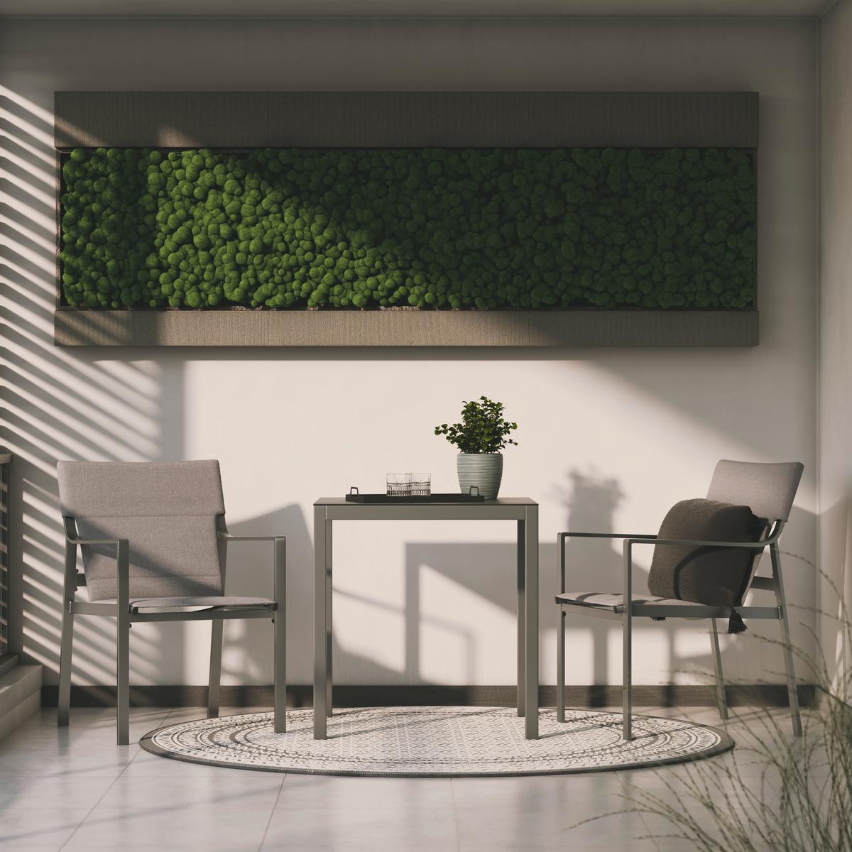 SADA NA BALKON SIENNA - antracitová, Moderní, kov/textil (70/74/70cm)