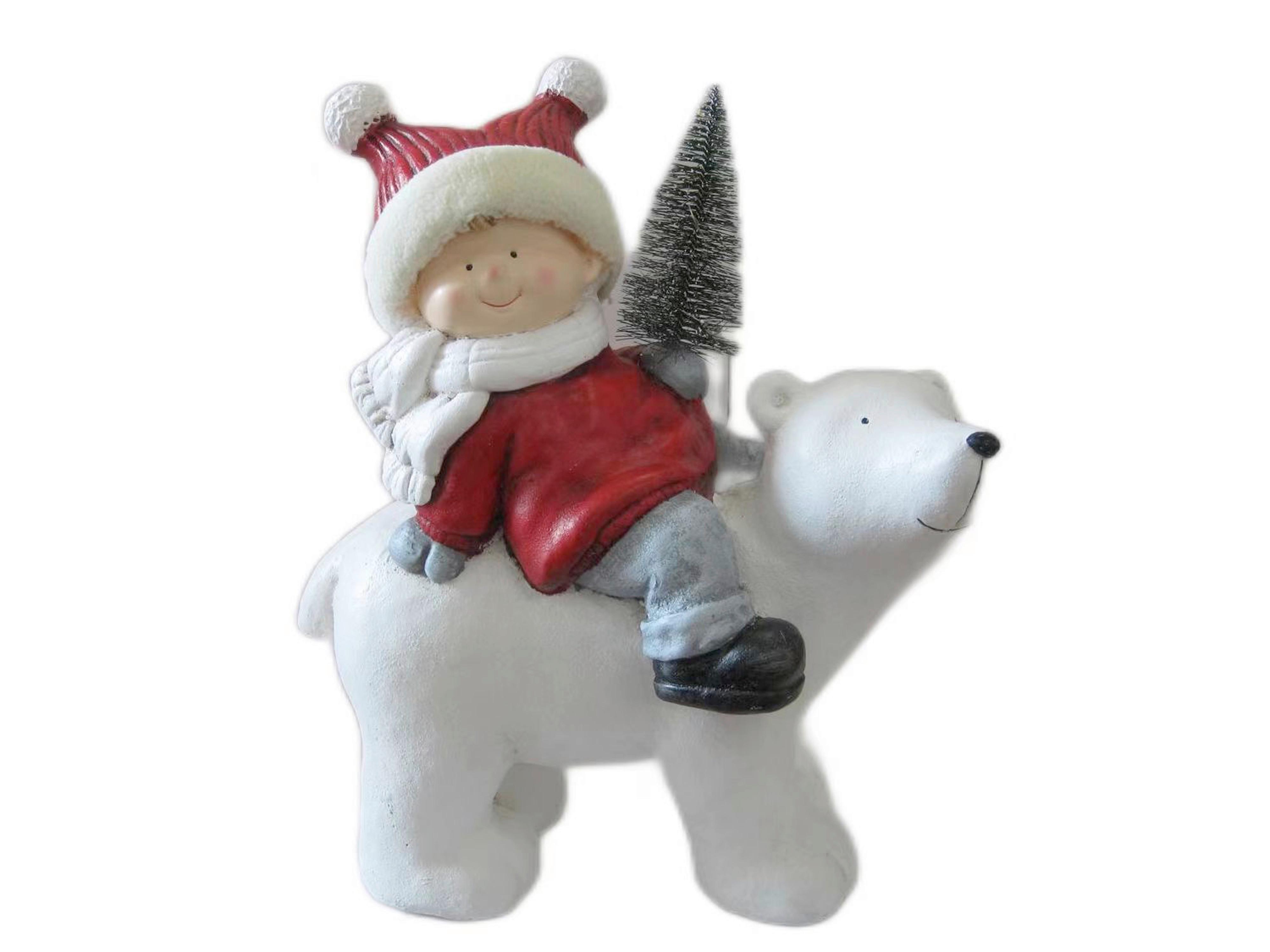 Dekofigur Kind Kevin - Rot/Weiß, KONVENTIONELL, Kunststoff (37/21/44cm) - Luca Bessoni