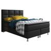 Boxspringbett Miami - Silberfarben/Schwarz, KONVENTIONELL, Leder/Textil (140/115/210cm) - MID.YOU