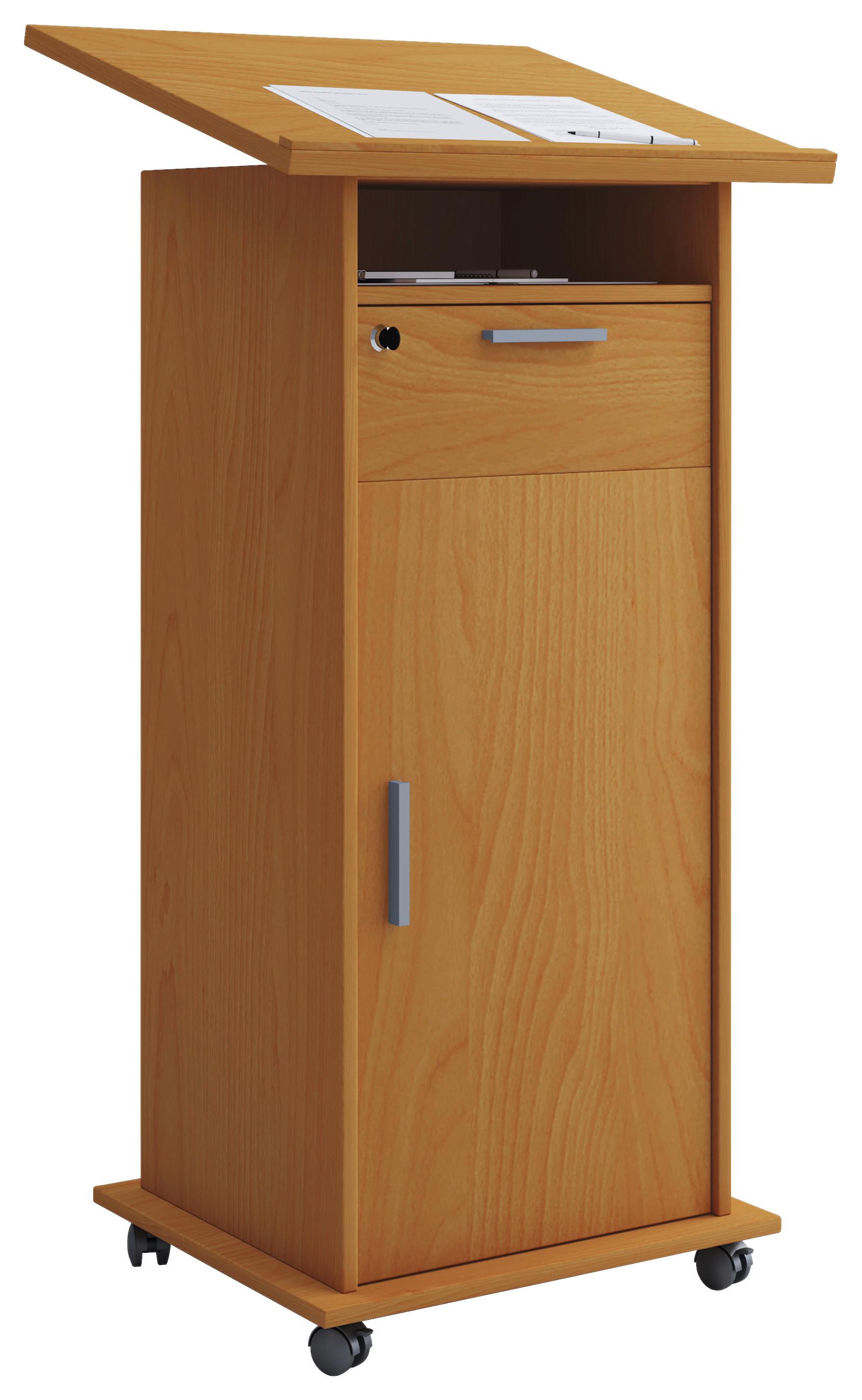 Stehpult mit Stauraum B: 60 cm H: 120 cm Meeta, Buche Dekor - Buchefarben, Basics, Holzwerkstoff (60/50/120cm) - MID.YOU