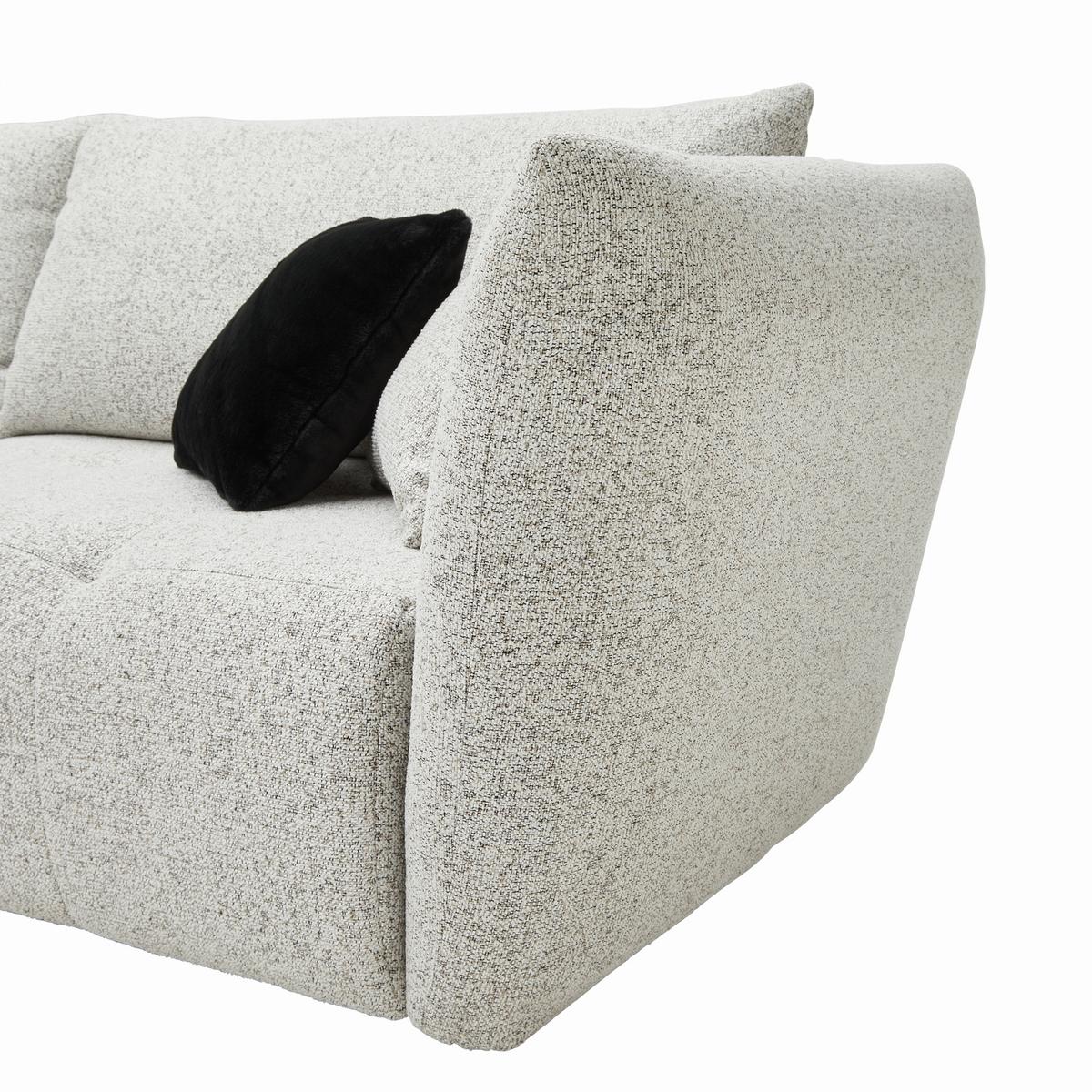 Sedacia súprava BONNY, pravá, béžová / čierna, 5x vankúš - čierna/béžová, Modern, drevo/textil (300/193cm) - Premium Living