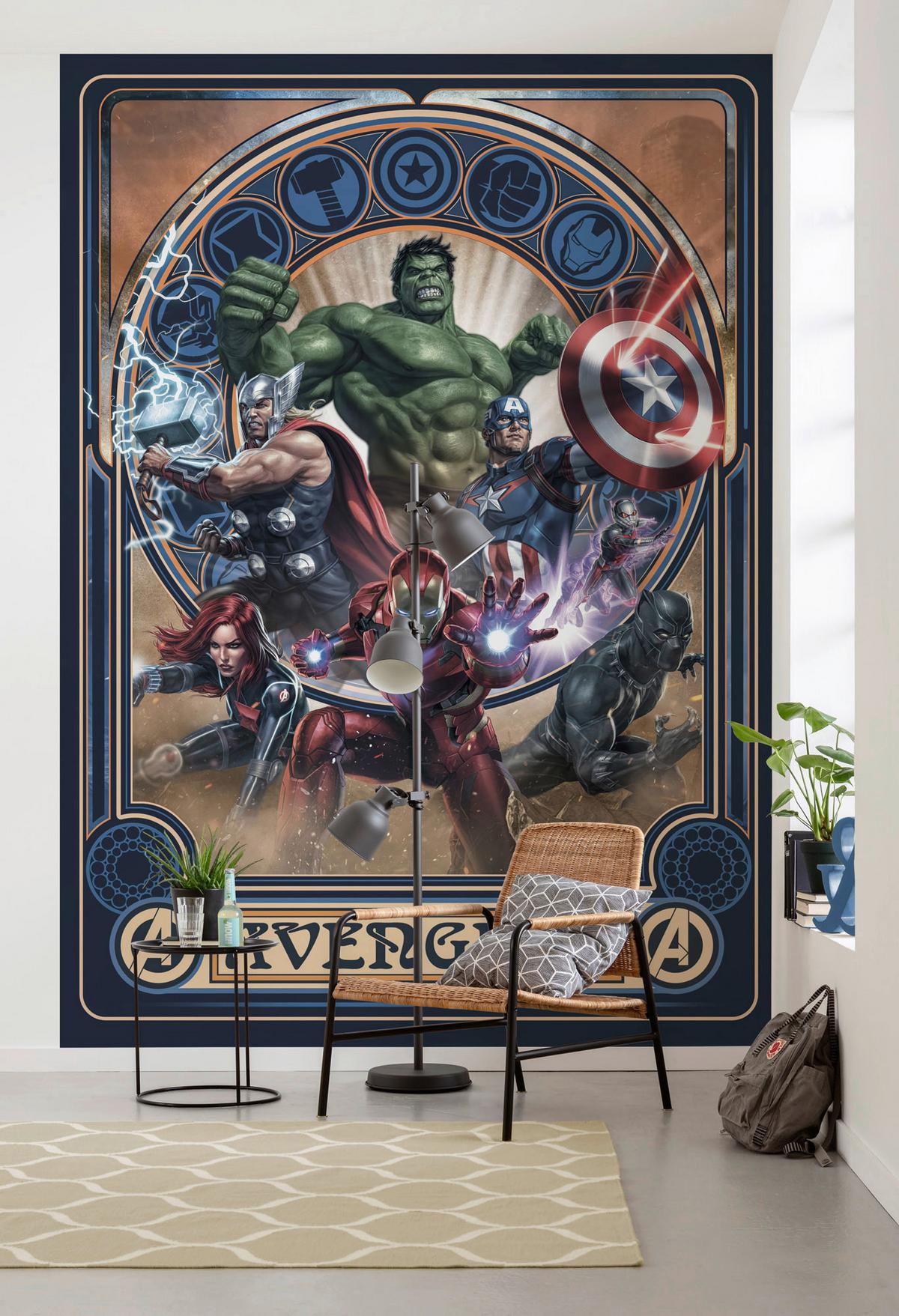 Fototapete Avengers Ornament - Multicolor, Trend, Textil (200/280cm)