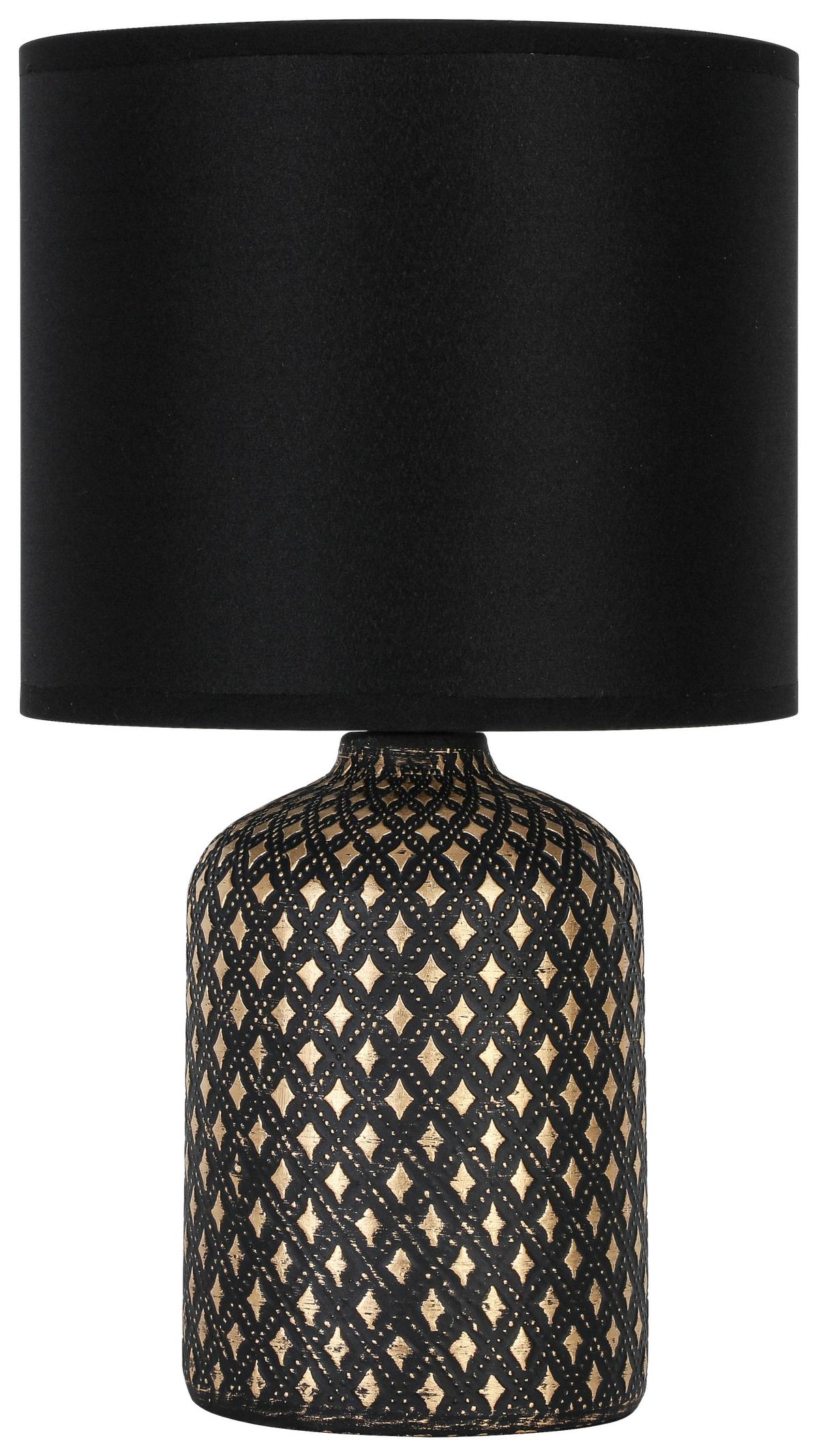 STOLNÁ LAMPA LIPZ - čierna/zlatá, Konventionell, kov/textil (18/31cm) - Mömax