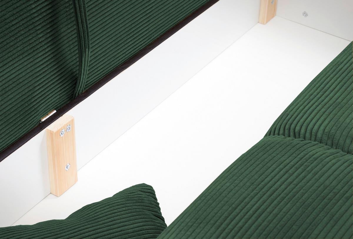 Bigsofa Pera, Dunkelgrün B: 242 cm - Chromfarben/Dunkelgrün, MODERN, Textil (242/71/90/131cm) - Livetastic