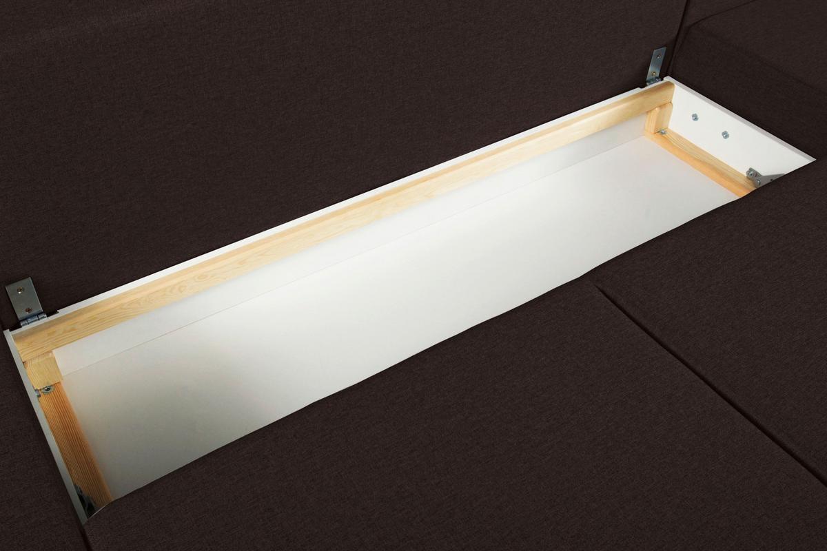Ecksofa Mit Schlaffunktion Floby Stauraum Schwarz - Dunkelbraun/Erlefarben, Trend, Textil (313/215cm) - MID.YOU
