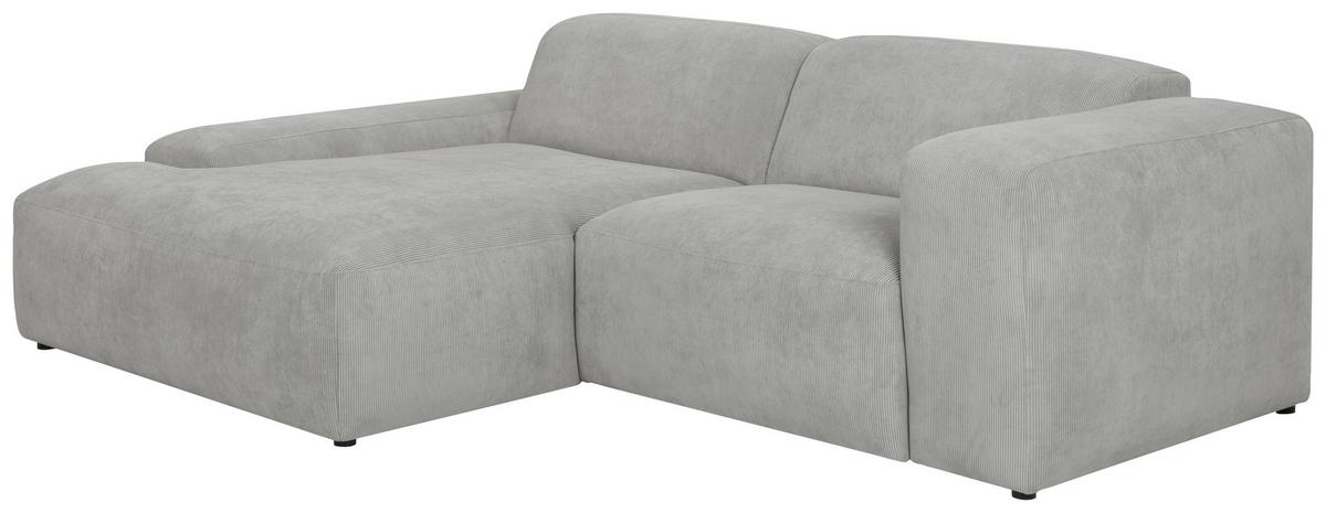 Ecksofa Hannah Hellgrau 170x252 cm - Hellgrau/Schwarz, Design, Textil (170/252cm) - MID.YOU