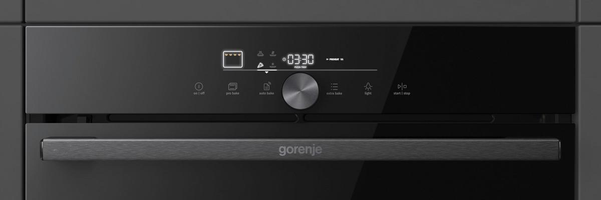 Einbaubackofen Go66e Pizza350c - Schwarz, MODERN, Glas/Metall (59,5/59,5/56,4cm) - Gorenje
