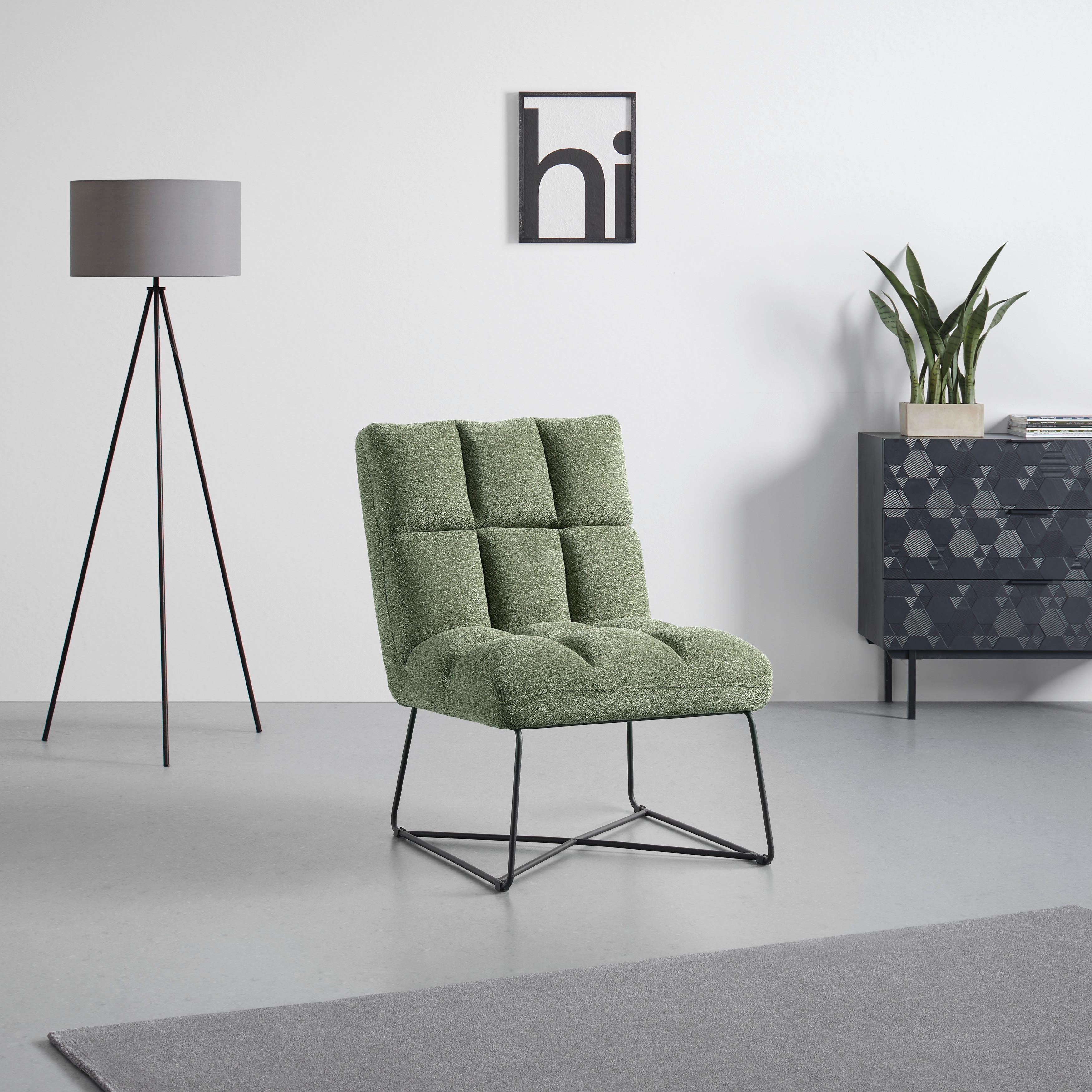 Relaxačné kreslo MARCO - čierna/zelená, Modern, kov/textil (62/86/87cm) - Based