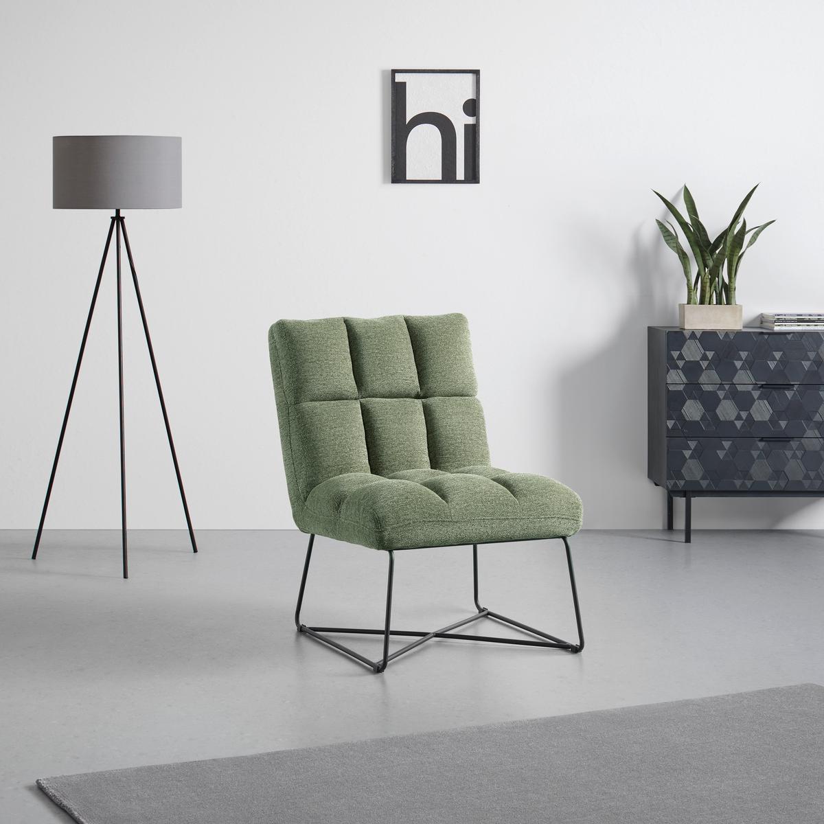 Relaxačné kreslo MARCO - čierna/zelená, Modern, kov/textil (62/86/87cm) - Based