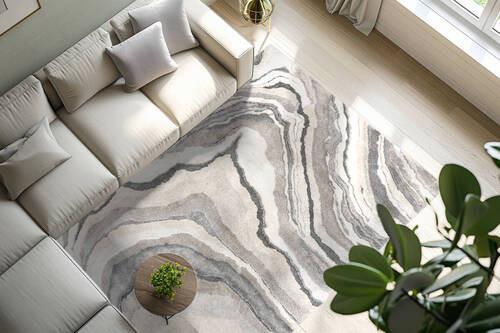Läufer My Bologna 461 Grey 80 X 300 - Creme/Grau, KONVENTIONELL, Kunststoff/Textil (80/300cm) - Obsession