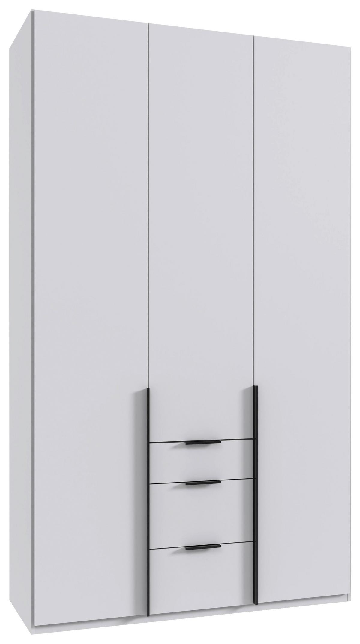 Drehtürenschrank Ny A Black, Weiß B: 135 cm - Weiß, MODERN, Holzwerkstoff (135/236/58cm) - MID.YOU