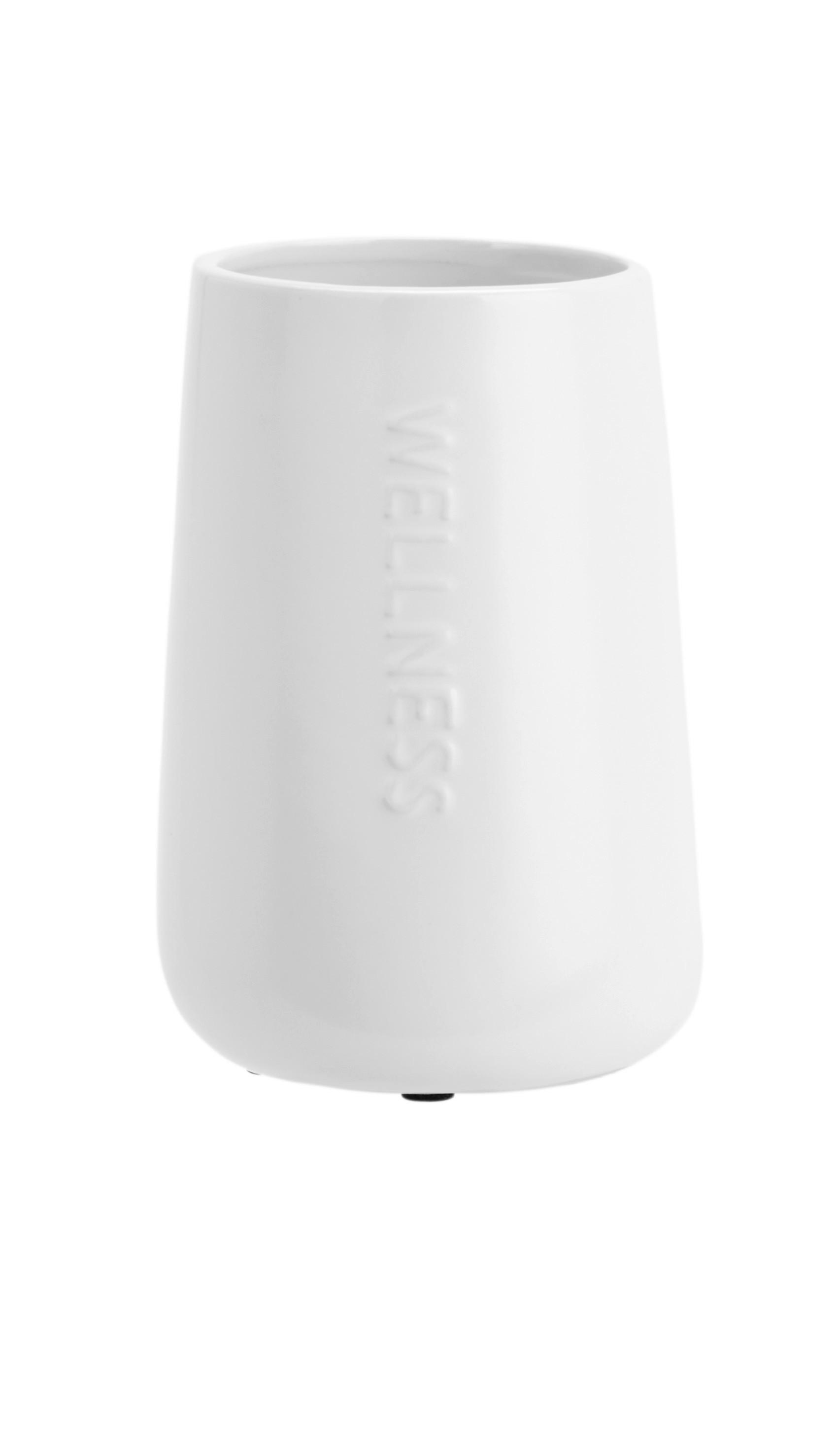 KELÍMEK NA ZUBNÍ KARTÁČEK EDNA - bílá, Moderní, keramika (8,5cm)