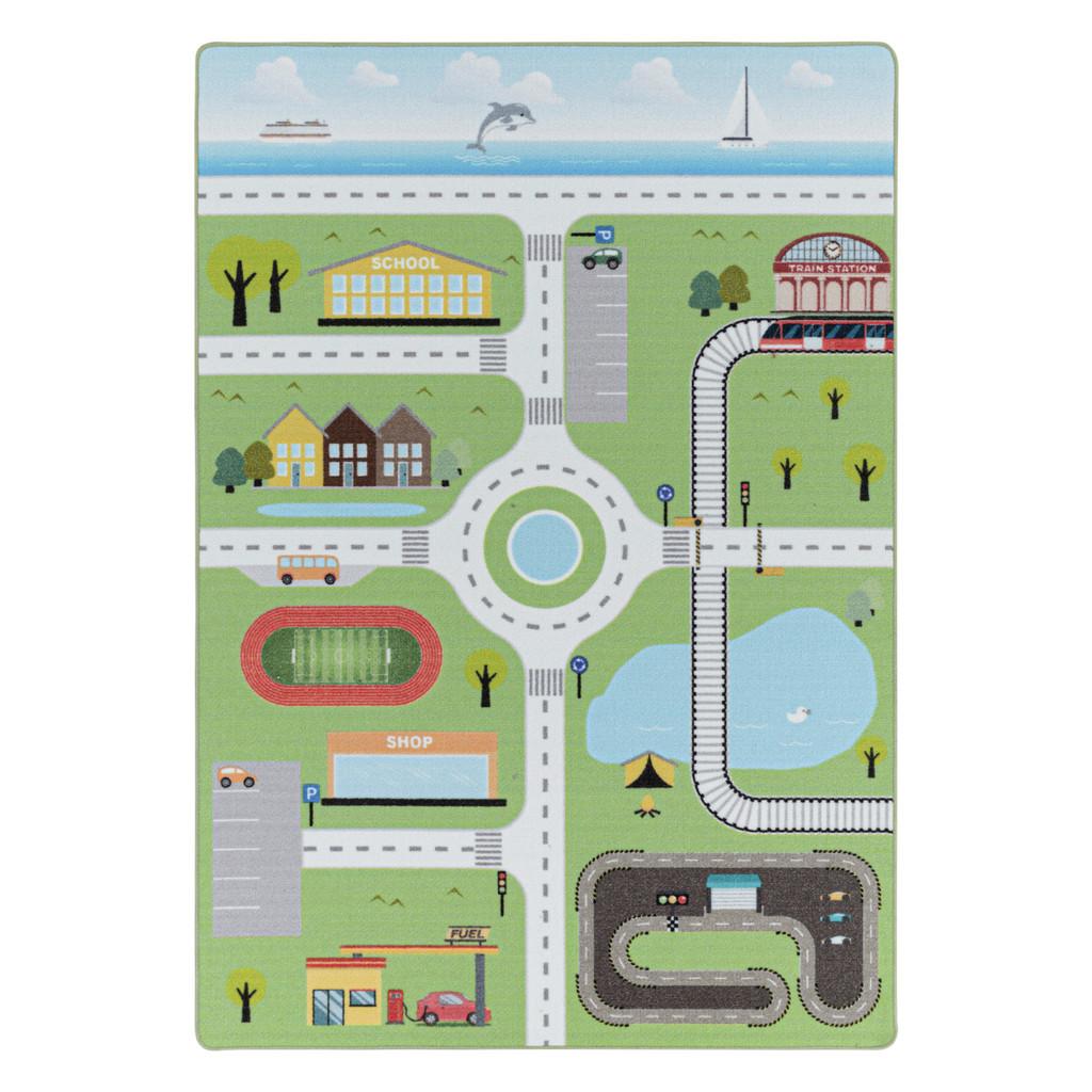 Kinderteppich Straße grün Play 120x170 cm
