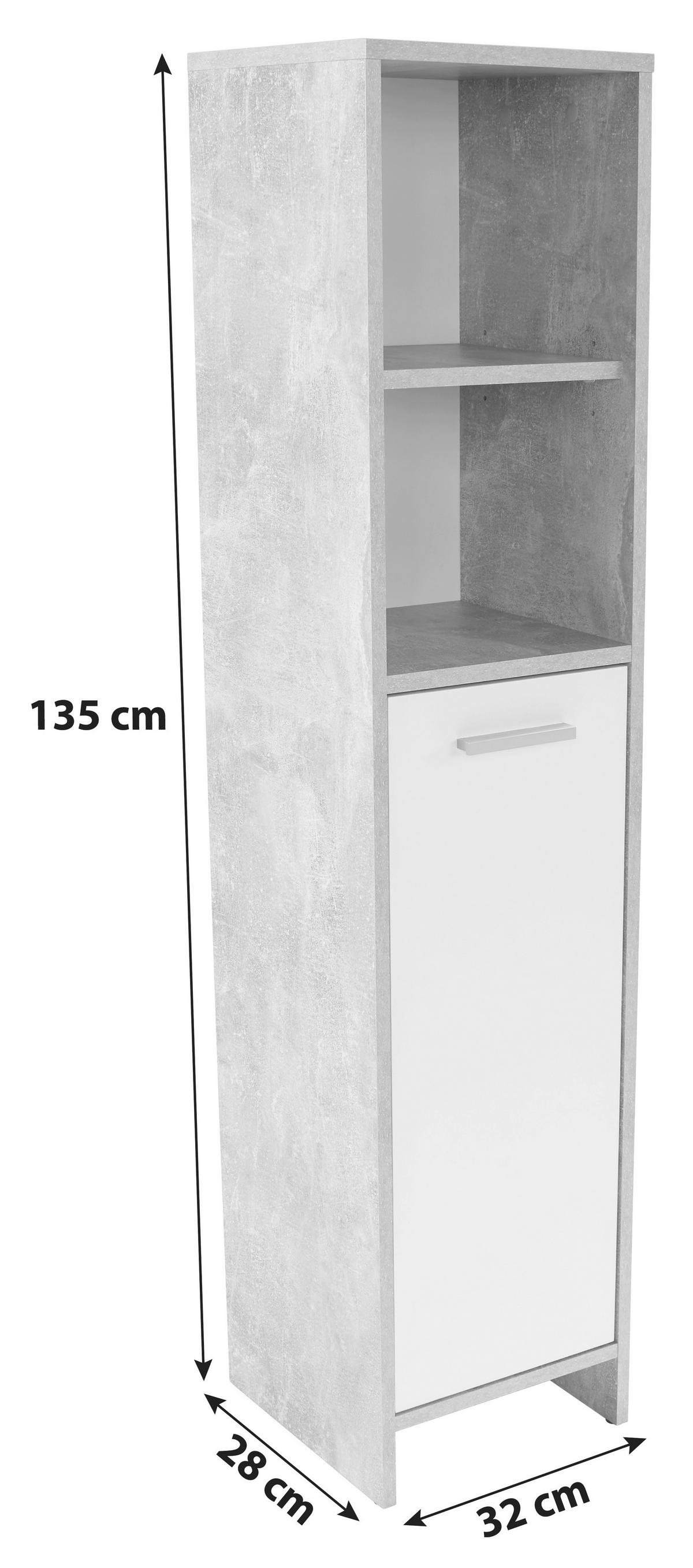 STREDNE VYSOKÁ SKRINKA ATTACK - čierna/biela, Modern, kompozitné drevo/plast (32/135/28cm)