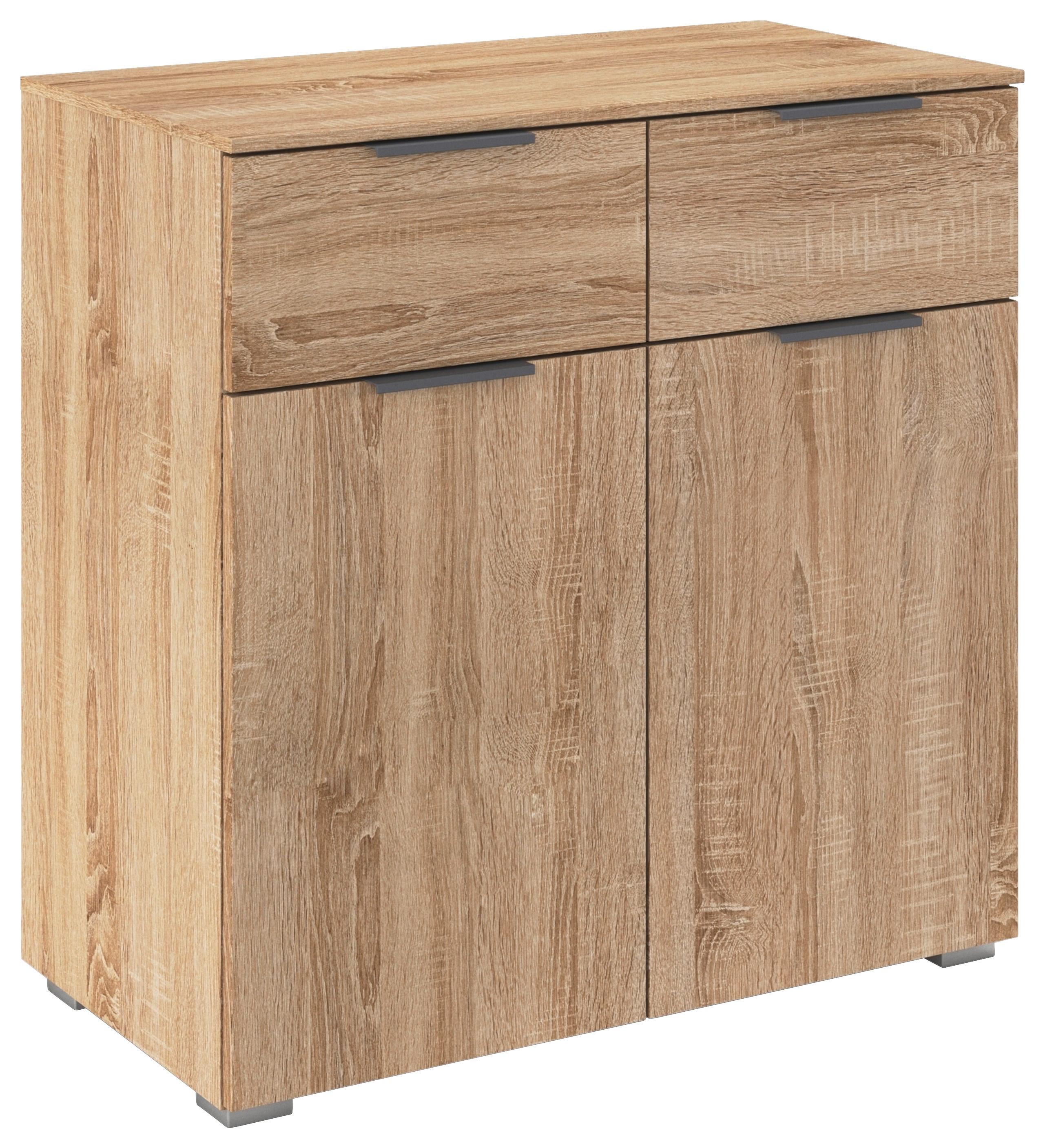 Kommode Alabama Sonoma Eiche B: 80 Cm - Alufarben/Sonoma Eiche, MODERN, Holzwerkstoff (80/81/42cm) - Rauch Möbel