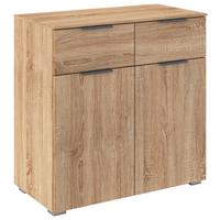 Kommode Alabama Sonoma Eiche B: 80 Cm - Alufarben/Sonoma Eiche, MODERN, Holzwerkstoff (80/81/42cm) - Rauch Möbel
