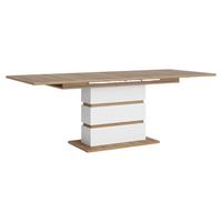 Ausziehtisch Calabria Eiche Dekor weiß, B: 180-220cm - Eichefarben/Weiß, Trend, Holzwerkstoff (180-220/76,3/90cm)