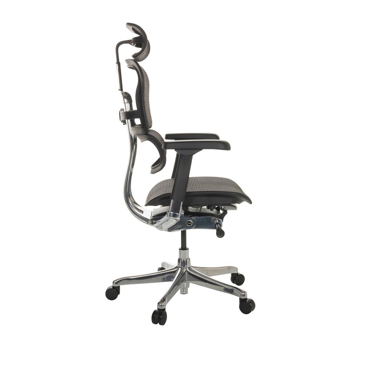 Drehstuhl Ergohuman I - Silberfarben/Schwarz, Basics, Kunststoff/Textil (69/119-144/65cm) - MID.YOU