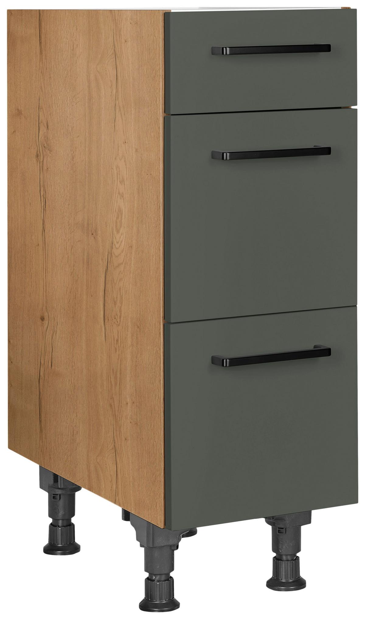 Schubkastenunterschrank Easytouch - Eichefarben/Grün, MODERN, Holzwerkstoff (30/87/56cm) - Nobilia